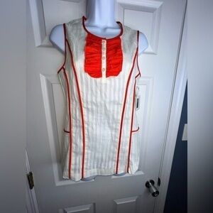 NWT Richard Chai For Target Women’s Medium Cream Orange Ruffle Blouse Top M